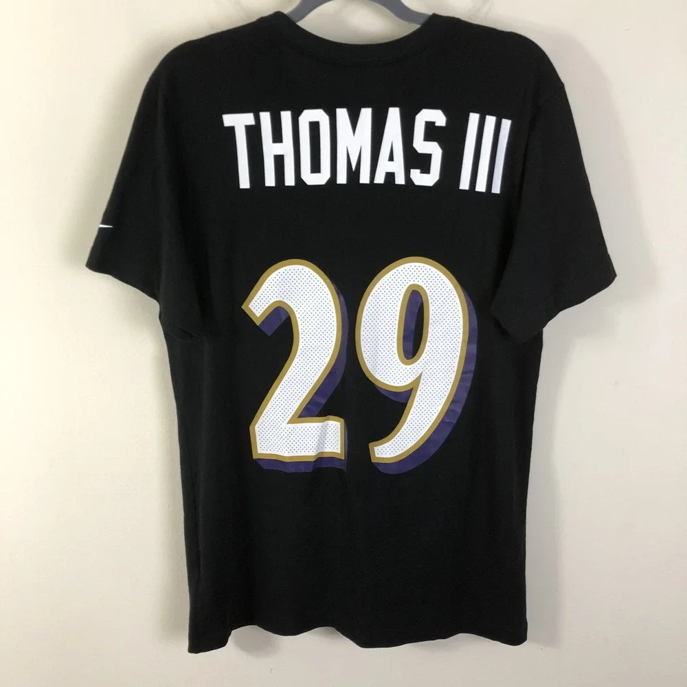 Nike Baltimore Ravens Earl Thomas #29 T-shirt Jersey Men's Sz M Black Football